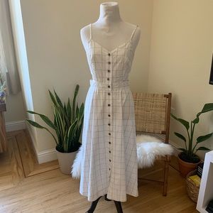 Madewell Windowpane Cutout Midi Dress